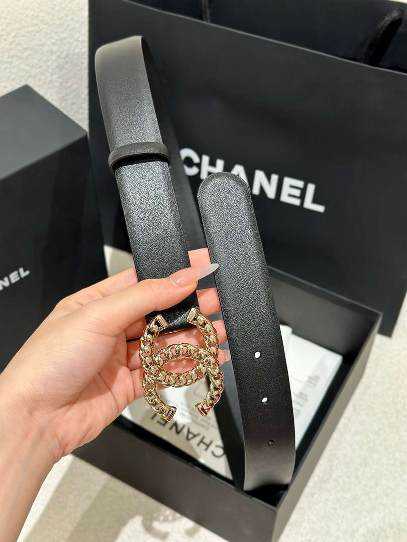 Chanel classic double C belt 3.0Cm leather AA0950