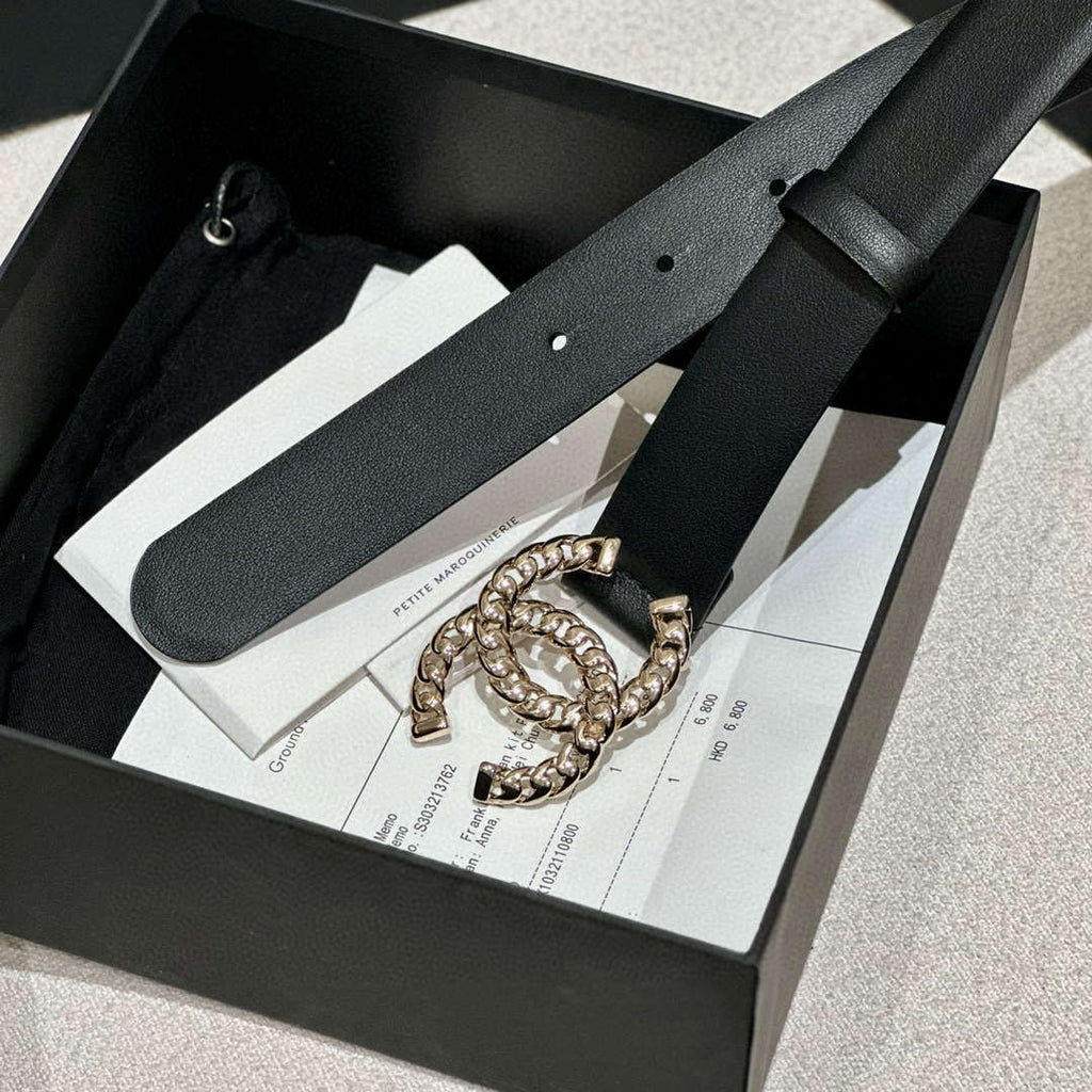 Chanel classic double C belt 3.0Cm leather AA0950