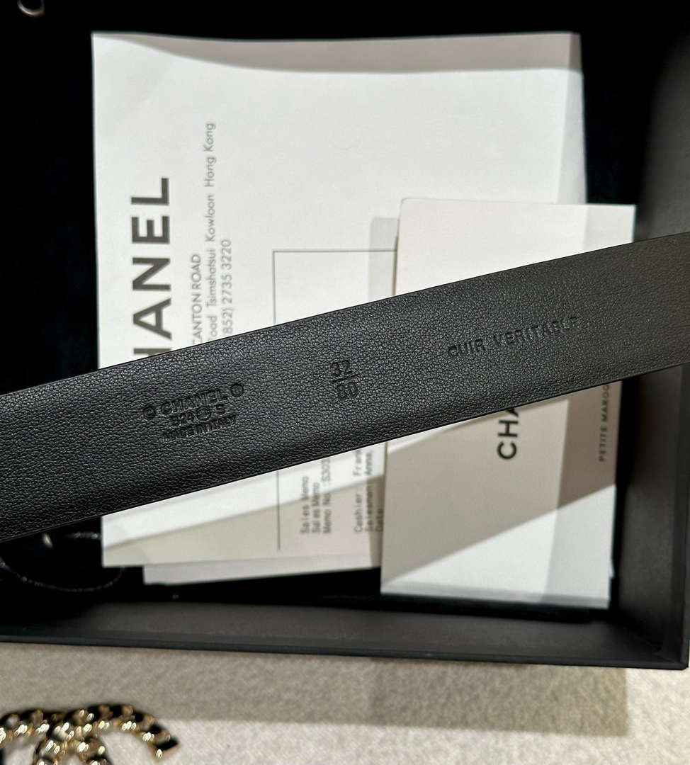 Chanel classic double C belt 3.0Cm leather AA0950