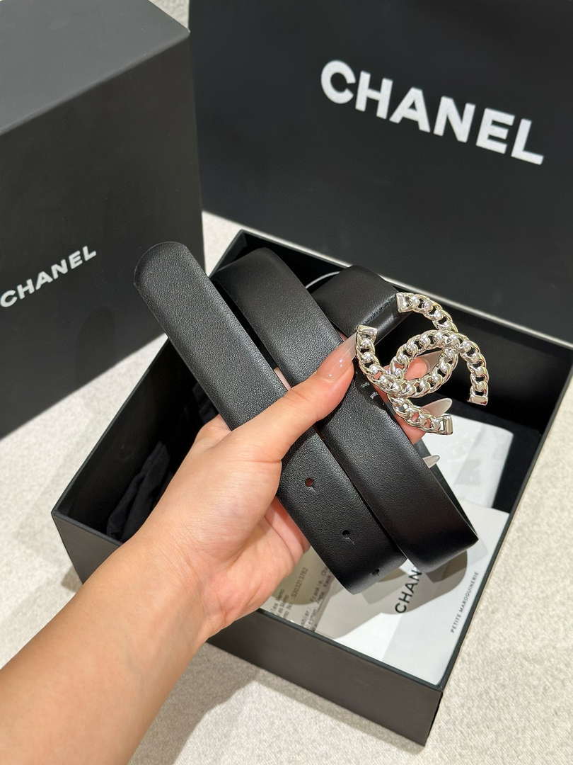 Chanel classic double C belt 3.0Cm leather AA0951