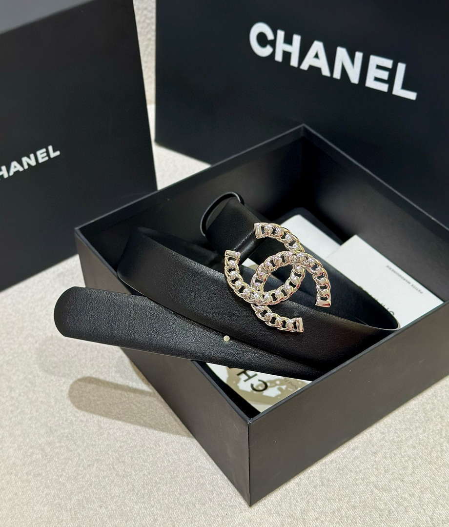 Chanel classic double C belt 3.0Cm leather AA0951