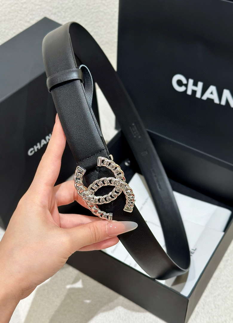 Chanel classic double C belt 3.0Cm leather AA0951