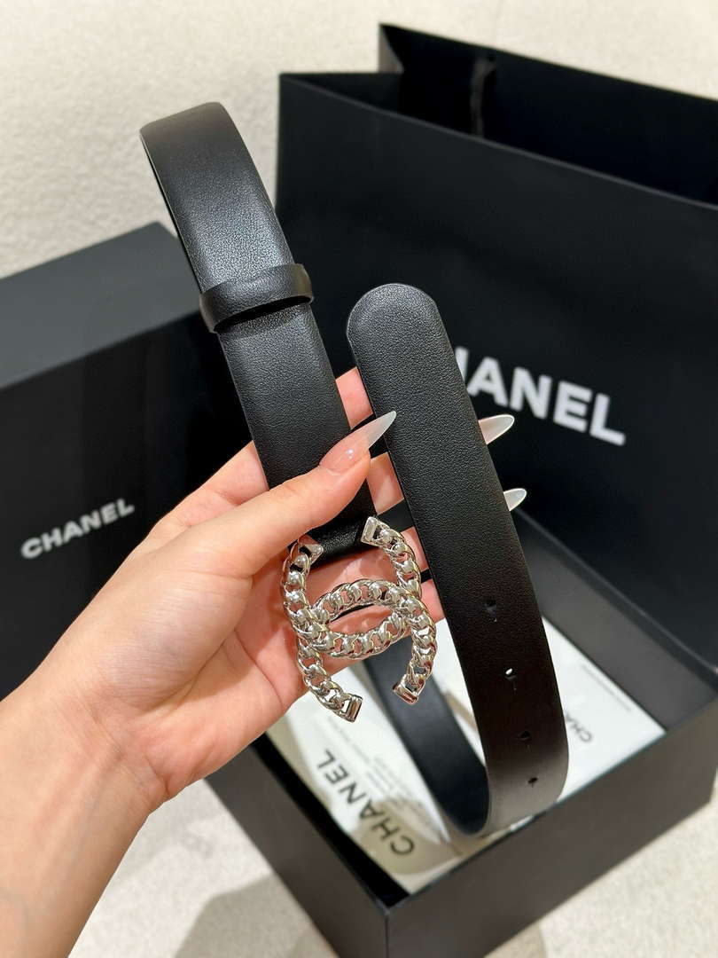 Chanel classic double C belt 3.0Cm leather AA0951