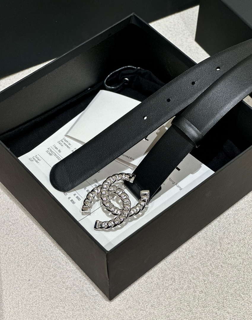 Chanel classic double C belt 3.0Cm leather AA0951