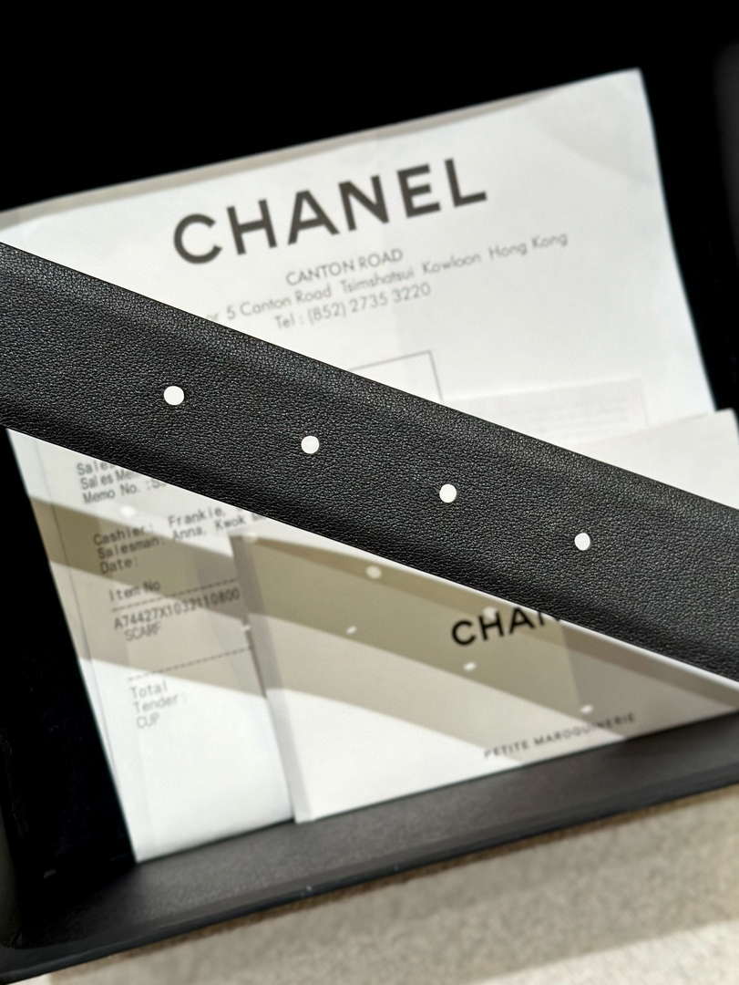 Chanel classic double C belt 3.0Cm leather AA0951