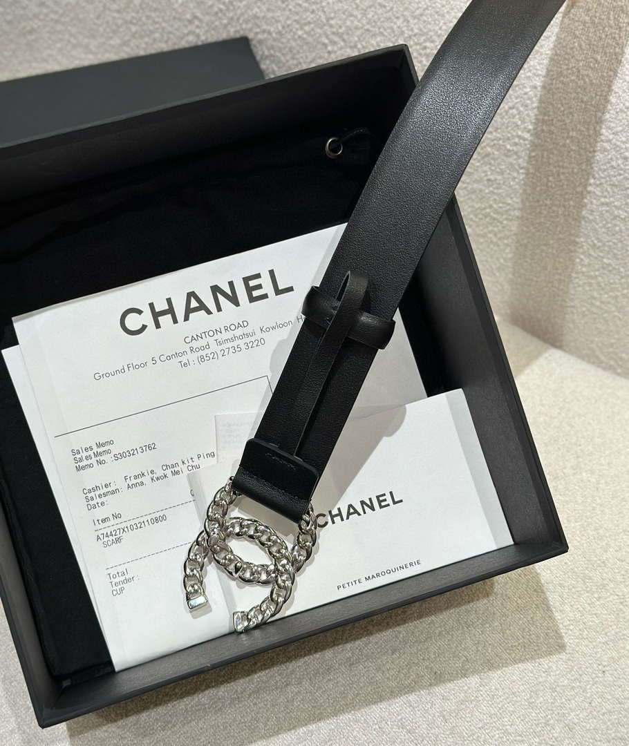 Chanel classic double C belt 3.0Cm leather AA0951