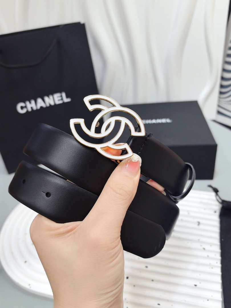 Chanel classic double C belt 3.0Cm leather AA0952