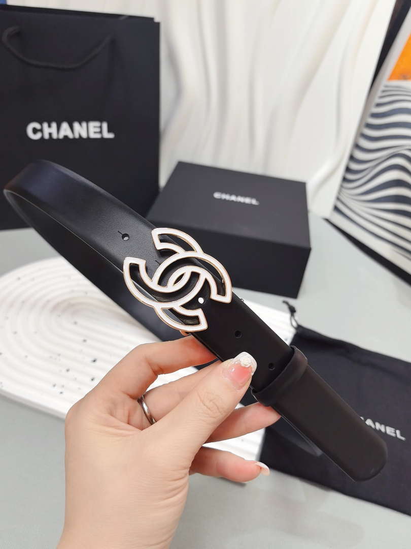 Chanel classic double C belt 3.0Cm leather AA0952