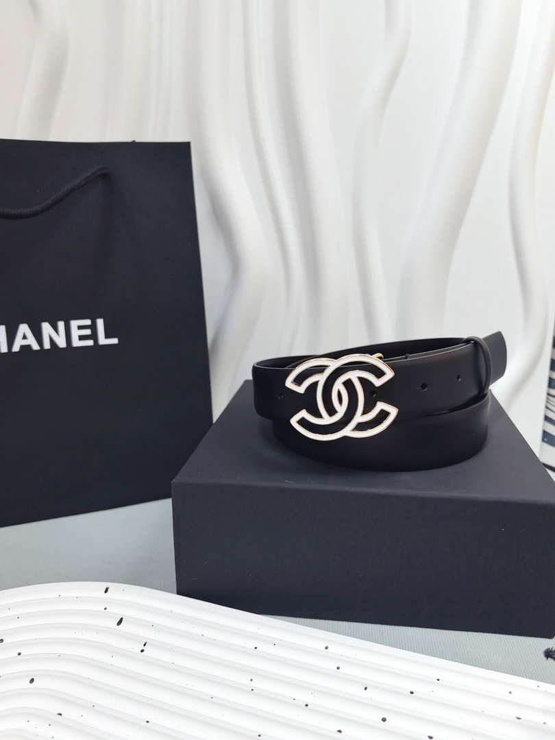 Chanel classic double C belt 3.0Cm leather AA0952