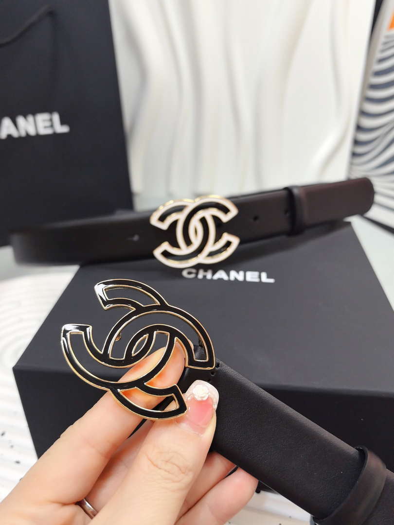 Chanel classic double C belt 3.0Cm leather AA0952