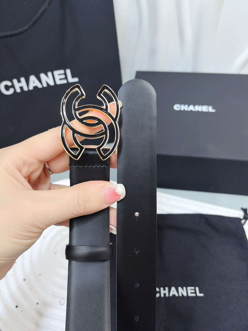 Chanel classic double C belt 3.0Cm leather AA0953