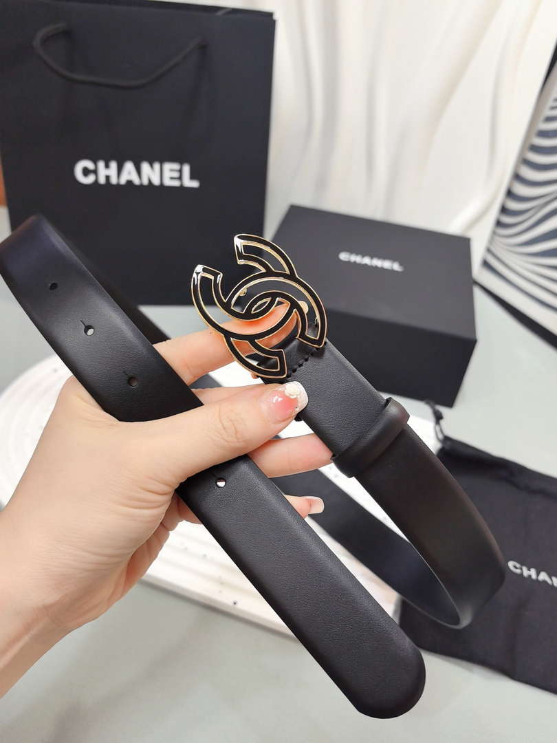 Chanel classic double C belt 3.0Cm leather AA0953
