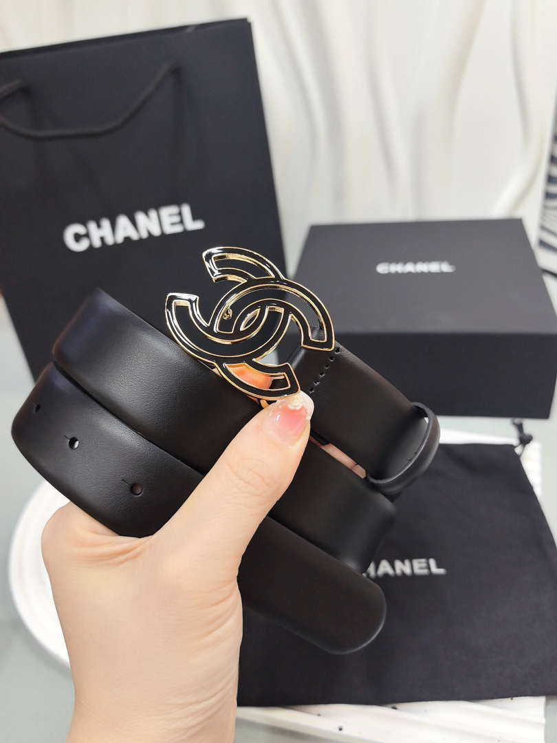 Chanel classic double C belt 3.0Cm leather AA0953