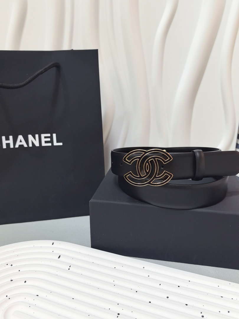 Chanel classic double C belt 3.0Cm leather AA0953