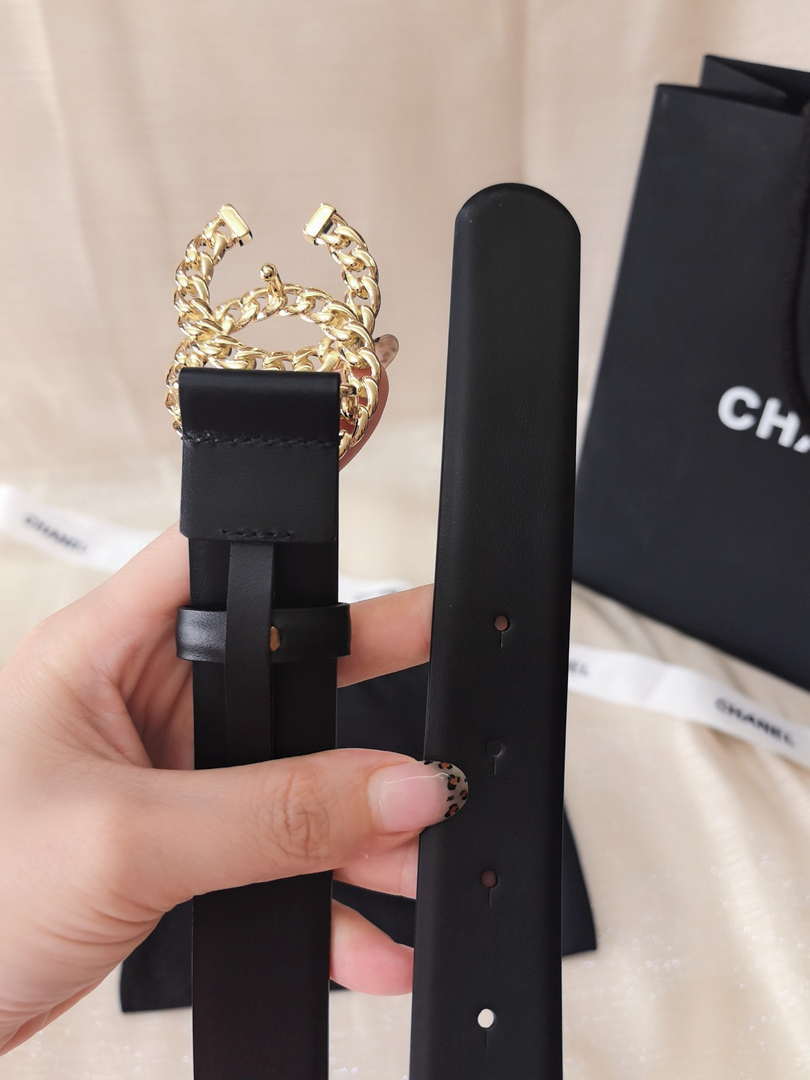 Chanel classic double C belt 3.0Cm leather AA0954