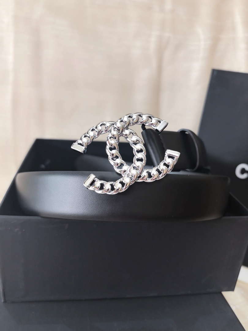 Chanel classic double C belt 3.0Cm leather AA0956
