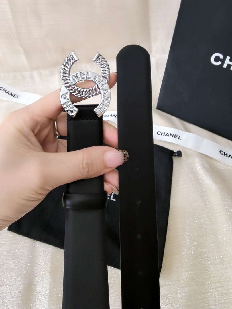 Chanel classic double C belt 3.0Cm leather AA0956