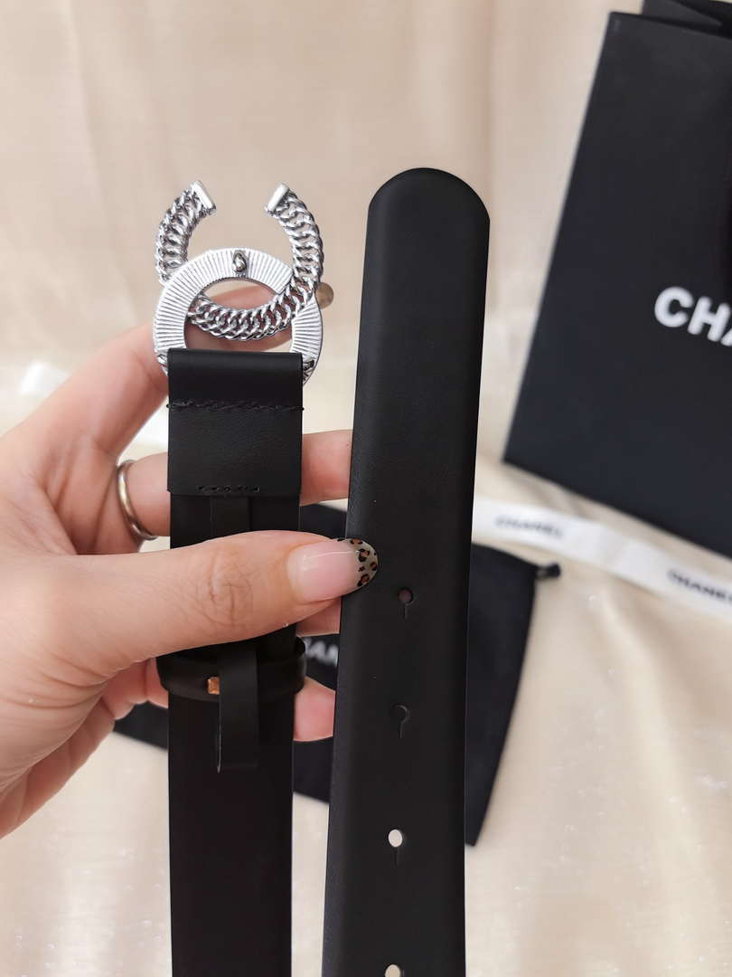 Chanel classic double C belt 3.0Cm leather AA0956