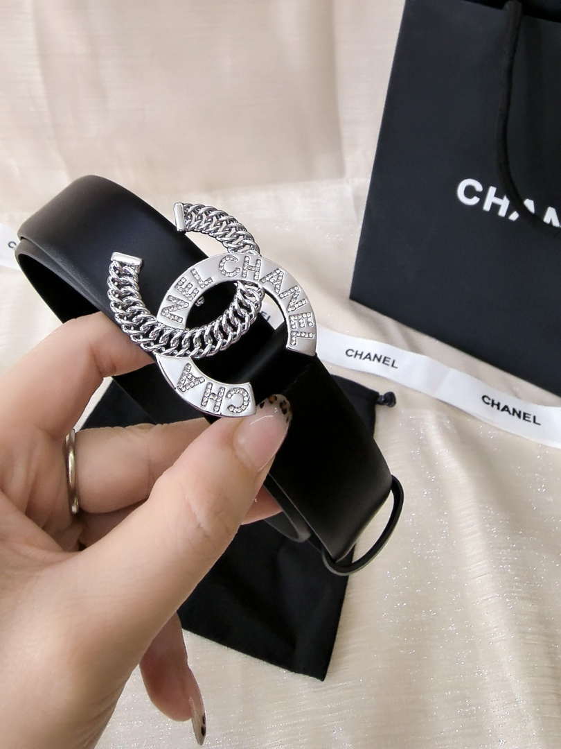 Chanel classic double C belt 3.0Cm leather AA0957