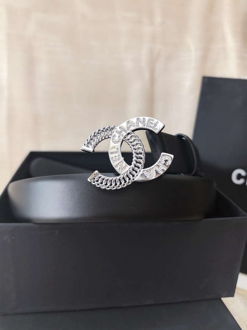 Chanel classic double C belt 3.0Cm leather AA0957