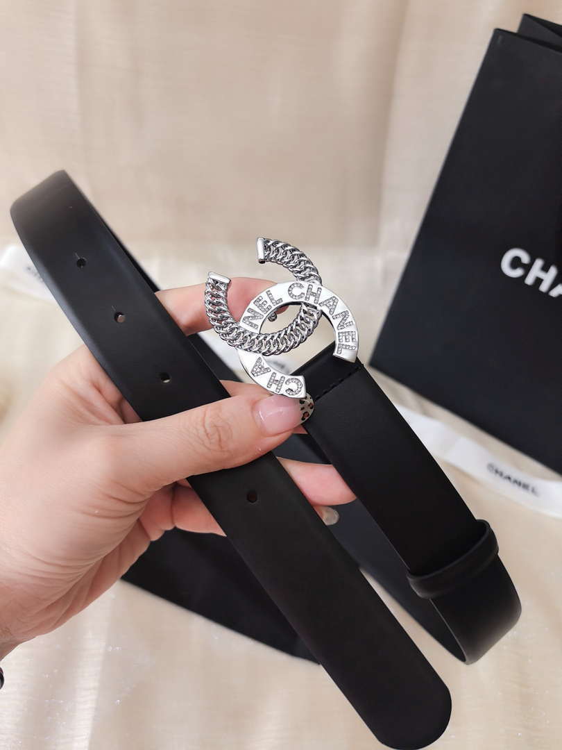 Chanel classic double C belt 3.0Cm leather AA0957