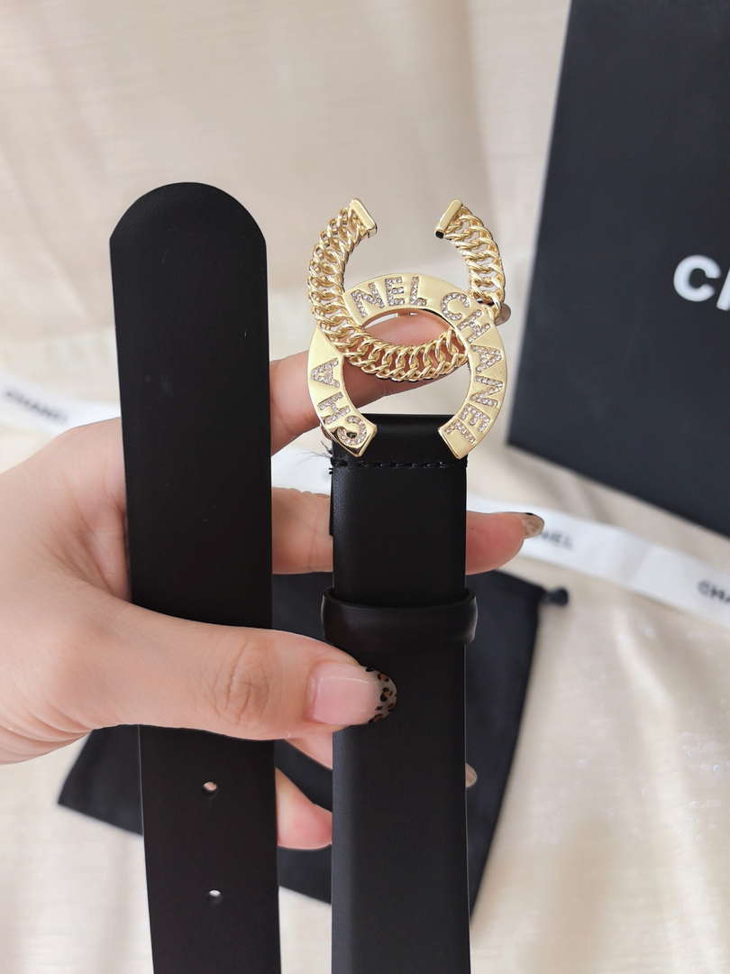Chanel classic double C belt 3.0Cm leather AA0958