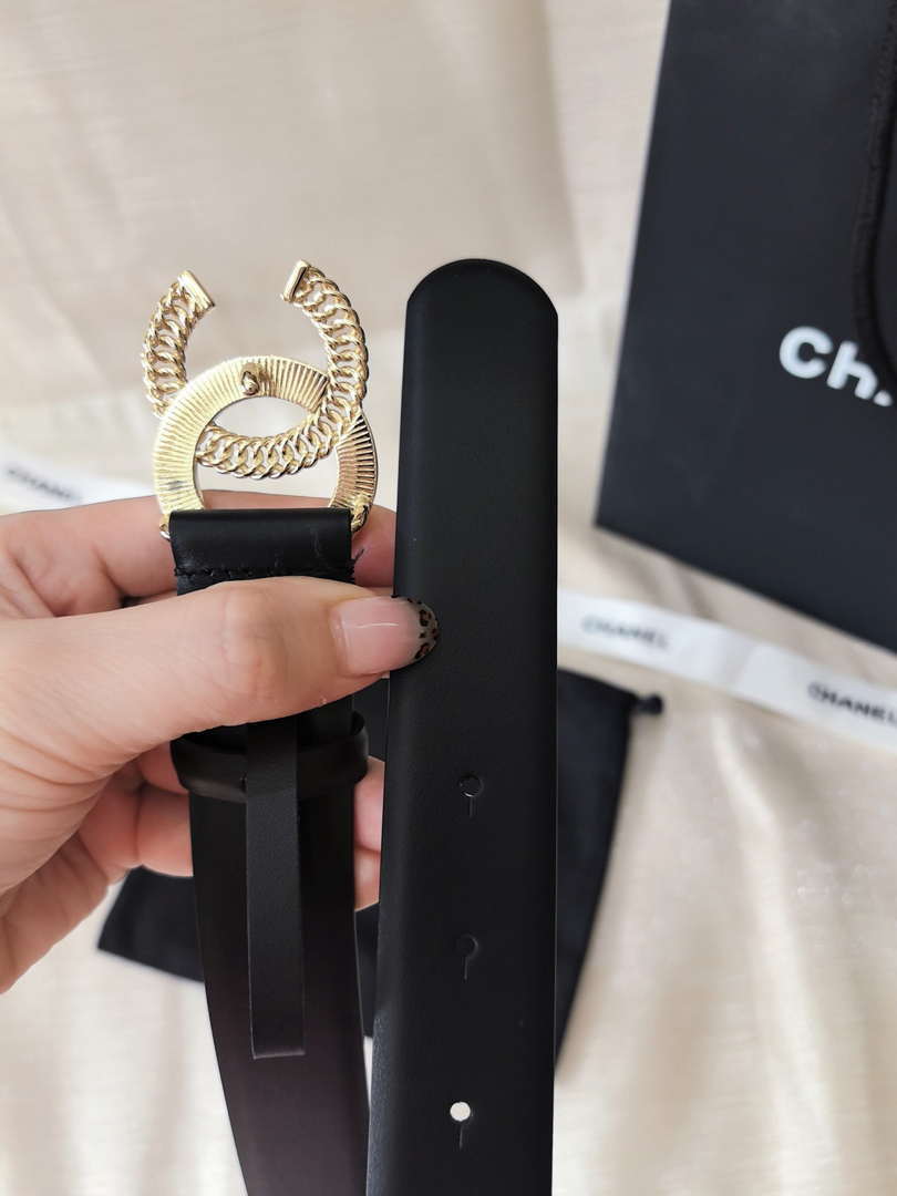 Chanel classic double C belt 3.0Cm leather AA0958