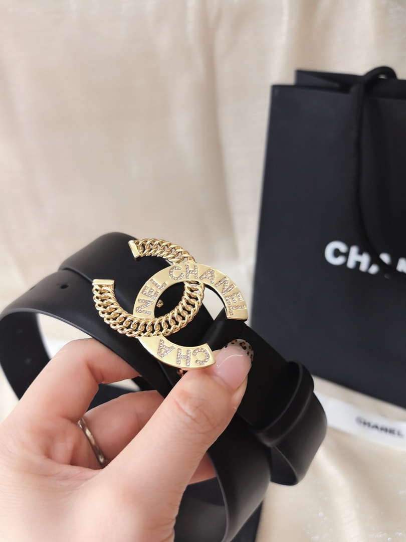 Chanel classic double C belt 3.0Cm leather AA0958