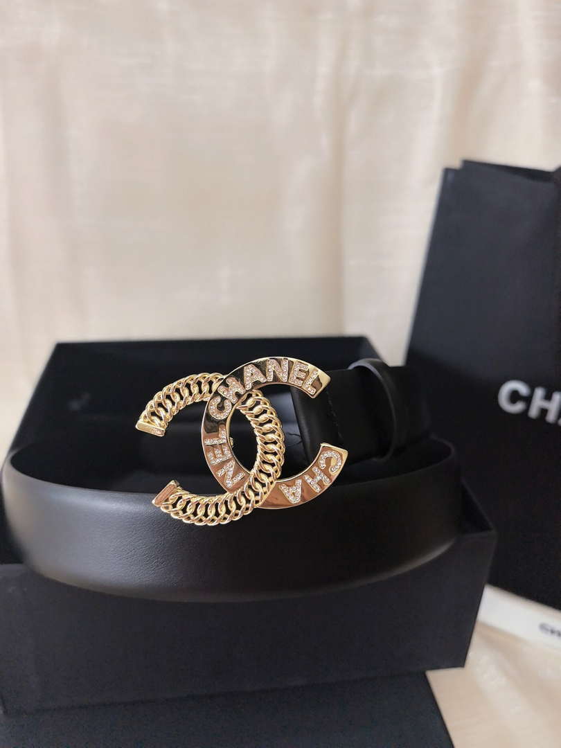 Chanel classic double C belt 3.0Cm leather AA0958