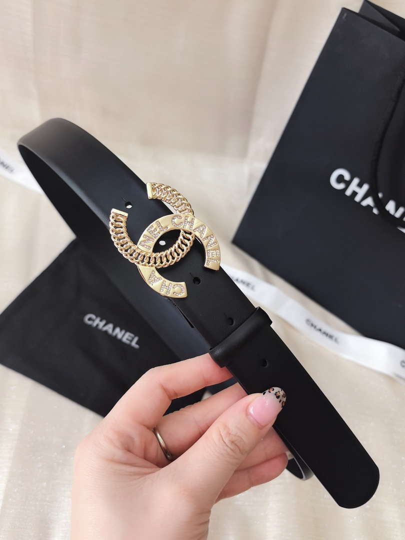Chanel classic double C belt 3.0Cm leather AA0958