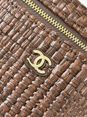 Chanel Classic Vanity with Chain Braided Raffia & Gold-Tone Metal AP4385 Brown - Default Title - View 10