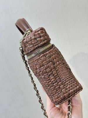 Chanel Classic Vanity with Chain Braided Raffia & Gold-Tone Metal AP4385 Brown - Default Title - View 11