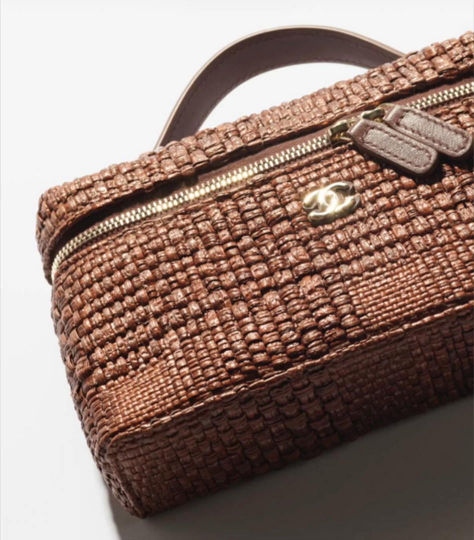 Chanel Classic Vanity with Chain Braided Raffia & Gold-Tone Metal AP4385 Brown - Default Title - View 17