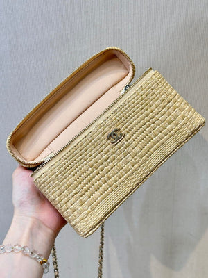 Chanel Classic Vanity with Chain Braided Raffia & Gold-Tone Metal AP4385 Nature - Default Title - View 10