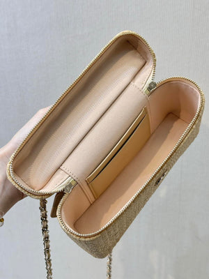Chanel Classic Vanity with Chain Braided Raffia & Gold-Tone Metal AP4385 Nature - Default Title - View 12