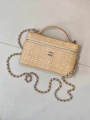 Chanel Classic Vanity with Chain Braided Raffia & Gold-Tone Metal AP4385 Nature - Default Title - View 8