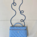 Chanel Classic Vanity with Chain Denim & Gold-Tone Metal AP4385 Blue - Default Title - View 1