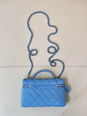 Chanel Classic Vanity with Chain Denim & Gold-Tone Metal AP4385 Blue - Default Title - View 8
