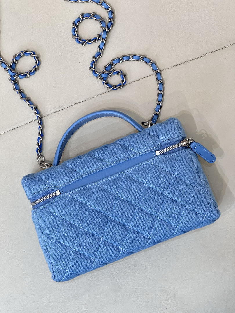 Chanel Classic Vanity with Chain Denim & Gold-Tone Metal AP4385 Blue
