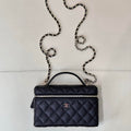 Chanel Classic Vanity with Chain Grained Shiny Calfskin & Gold-Tone Metal AP4385 Black - Default Title - View 1