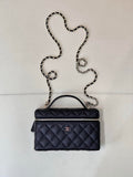 Chanel Classic Vanity with Chain Grained Shiny Calfskin & Gold-Tone Metal AP4385 Black