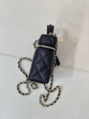 Chanel Classic Vanity with Chain Grained Shiny Calfskin & Gold-Tone Metal AP4385 Black - Default Title - View 7