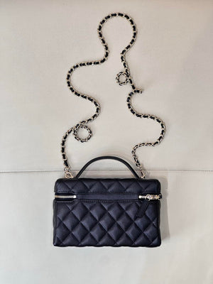 Chanel Classic Vanity with Chain Grained Shiny Calfskin & Gold-Tone Metal AP4385 Black - Default Title - View 9