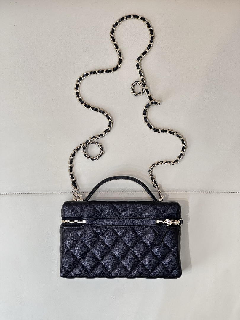 Chanel Classic Vanity with Chain Grained Shiny Calfskin & Gold-Tone Metal AP4385 Black