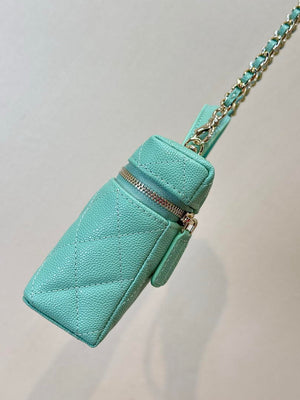 Chanel Classic Vanity with Chain Grained Shiny Calfskin & Gold-Tone Metal AP4385 Green - Default Title - View 2