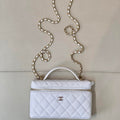 Chanel Classic Vanity with Chain Grained Shiny Calfskin & Gold-Tone Metal AP4385 White - Default Title - View 1