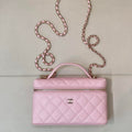 Chanel Classic Vanity with Chain Grained Shiny Calfskin & Gold-Tone Metal AP4385 Pink - Default Title - View 1