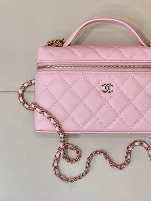 Chanel Classic Vanity with Chain Grained Shiny Calfskin & Gold-Tone Metal AP4385 Pink - Default Title - View 5