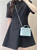 Chanel Classic Vanity with Chain Grained Shiny Calfskin & Gold-Tone Metal AP4385 Blue