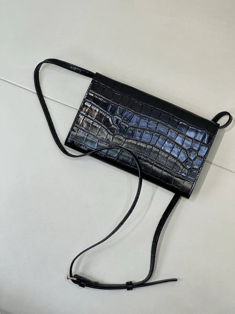 Chanel Clutch with Chain Crocodile Embossed Calfskin AP5233 Black - Default Title - View 3